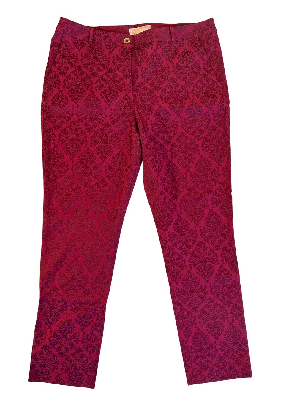 MICHAEL Michael Kors Magenta Cropped Damask Slacks Pants